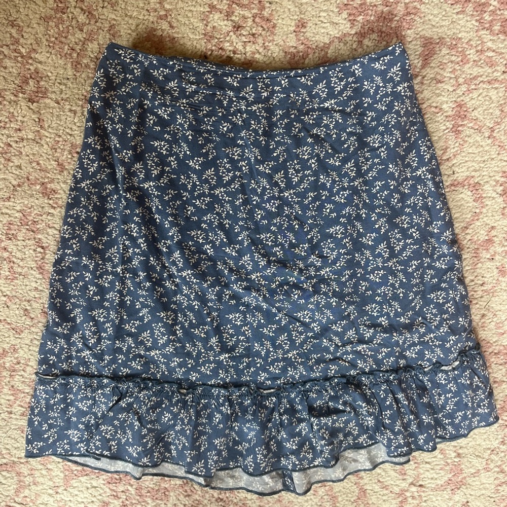 Brandy Melville blue and White Mini A-Line Skirt